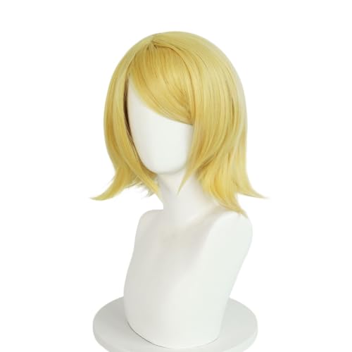Anime Kagamine Rin / Len Cosplay Perücke, Frauen Blonde Kurze Bob Haare Für Halloween Kostüm Party, Anime Show von BELEB
