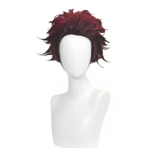 Anime Kamado Tanjirou Cosplay Perücke, Kurze Haare Halloween Kostüm Party Rollenspiel Anime Kamado Tanjirou Cosplay Perücke, Kurze Haare Halloween Kostüm Party Rollenspiel von BELEB