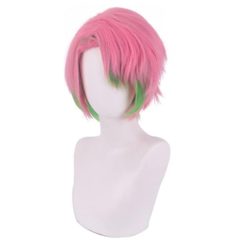 Anime Kanroji Mitsuri Cosplay Perücke, Grün Rosa Kurzes Haar, Für Halloween Kostüm Party Requisiten Zubehör Anime Kanroji Mitsuri Cosplay Perücke, Grün Rosa Kurzes Haar, Für Halloween Kostüm Party Requisiten Zubehör von BELEB