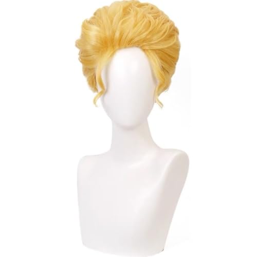Anime Kira Yoshikage Cosplay Perücke, Gelbgold Kurze Haare für Halloween, Party, Karneval von BELEB