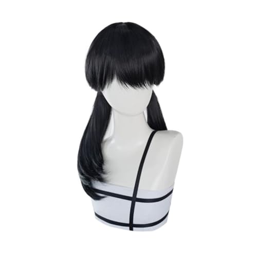 Anime Mitaka ASA Cosplay Perücke, Lange Schwarze Doppel Ponytails Perücken Halloween Kostüm Party Zubehör von BELEB