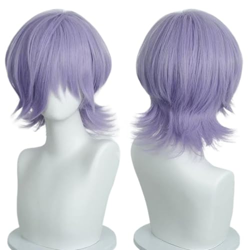 Anime Mystery Cosplay Kostüm Zubehör Perücke Kurz Licht Lila Perücken Halloween Party Für Männer Anime Mystery Cosplay Kostüm Zubehör Perücke Kurz Licht Lila Perücken Halloween Party Für Männer von BELEB