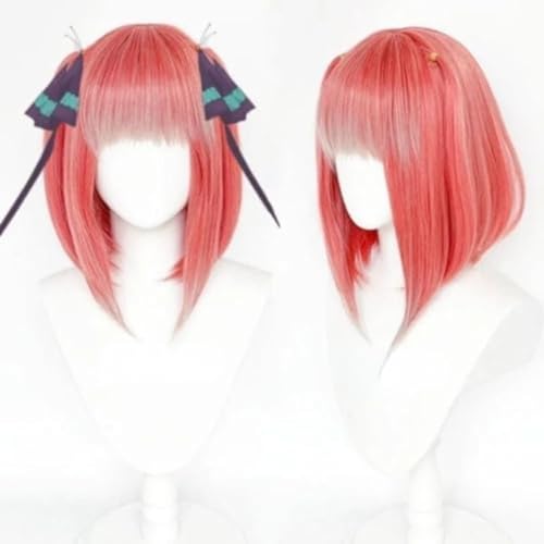 Anime Nakano Nino Cosplay Wig, Pink Bob Short Hair Wigs, Halloween Costume Party Accessories Anime Nakano Nino Cosplay Wig, Pink Bob Short Hair Wigs, Halloween Costume Party Accessories von BELEB