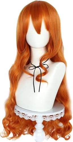 Anime Nami Cosplay Perücke, Orange Langes Lockiges Haar Hitzebeständige Synthetische Perücken Halloween Party Zubehör Anime Nami Cosplay Perücke, Orange Langes Lockiges Haar Hitzebeständige Synthetische Perücken Halloween Party Zubehör von BELEB