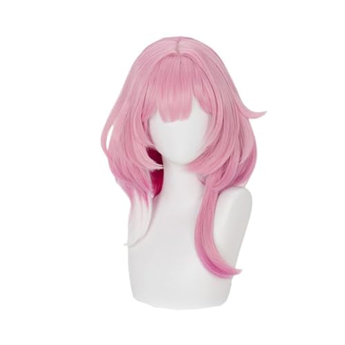 Anime Pink Ombre Short Layered Cosplay Perücke für Frauen mit Pony Realistische Kostüm Perücken Hitzebeständig Synthetisch von BELEB