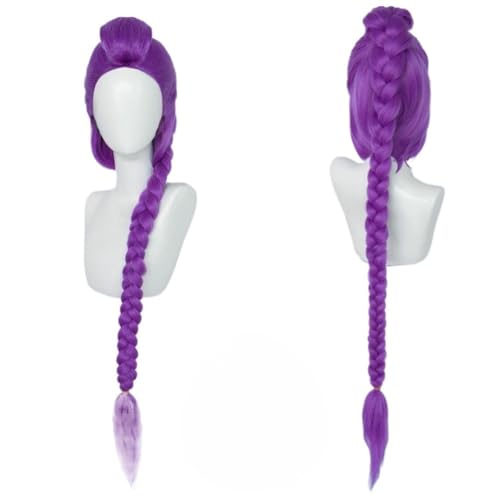 Anime Rumi Cosplay Kostüm Lange Lila Geflochtene Haare Damen Halloween Party Requisiten von BELEB
