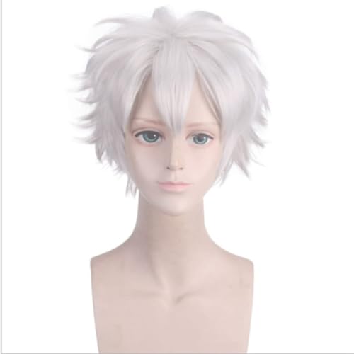 Anime Shinazugawa Sanemi Cosplay Perücke, Silber Grau Kurzes Haar Perücken, Halloween Kostüm Party Rollenspiel Anime Shinazugawa Sanemi Cosplay Perücke, Silber Grau Kurzes Haar Perücken, Halloween Kostüm Party Rollenspiel von BELEB