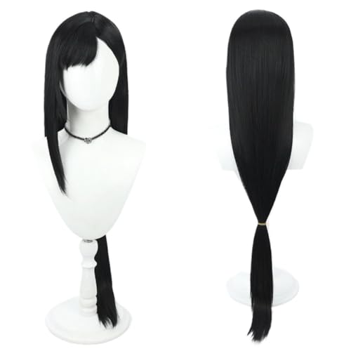Anime Tifa Lockhart Schwarz Langes Glattes Haar, Rollenspiel Halloween Requisiten Zubehör von BELEB