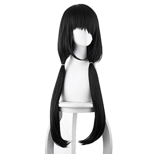 Anime Tokisaki Kurumi Cosplay Perücke Alptraum Schwarz Tiger Mund Clip Pony Schwanz Halloween Rollenspiel Kostüm Party von BELEB