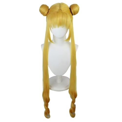 Anime Tsukino Usagi Cosplay Perücke, Frauen Golden Double Schachtelhalm Lange Haare Für Halloween, Kostüm Party, Karneval von BELEB