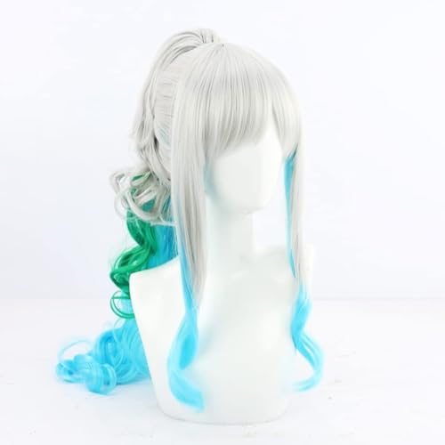 Anime Yamato Cosplay Perücke Grün Silber Pferde Langes gewelltes Haar Kostüm Halloween Party Zubehör Anime Yamato Cosplay Perücke Grün Silber Pferde Langes gewelltes Haar Kostüm Halloween Party Zubehör von BELEB