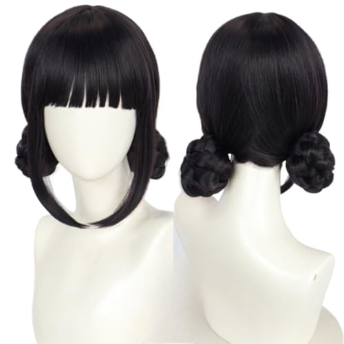 Anime Zoey Cosplay Kostüm Schwarzer Zwilling Geflochtene Brötchen Haar mit Micro Pony Cartoon Film Halloween Requisiten von BELEB