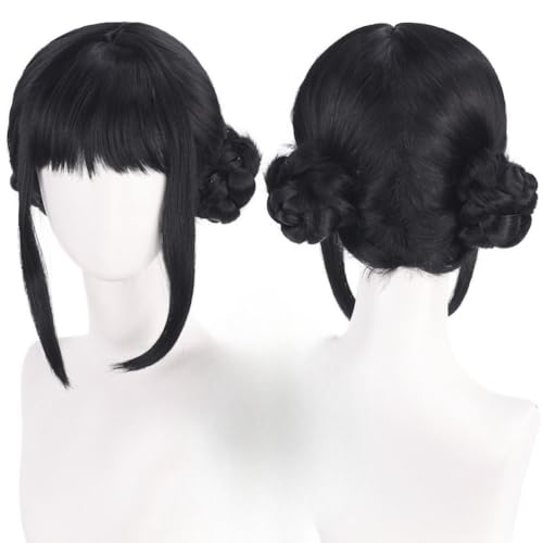 Anime Zoey Cosplay Perücke Dunkelviolett Perücke Und 2 Abnehmbare Brötchen Kurz Mit Pony Für Halloween Kostüm Party Anime Zoey Cosplay Perücke Dunkelviolett Perücke Und 2 Abnehmbare Brötchen Kurz Mit Pony Für Halloween Kostüm Party von BELEB