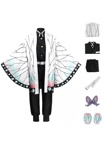 BELEB Anime Cosplay Kostüm Für Kochou Shinobu Outfit Halloween Kimono Dienstmädchen Kleid Uniform (Kochou Shinobu,XL) von BELEB