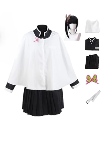 BELEB Anime Cosplay Kostüm Für Tsuyuri Kanao Outfit Halloween Party Kimono Dienstmädchen Kleid Mit Perücke (Tsuyuri Kanao,XL) von BELEB