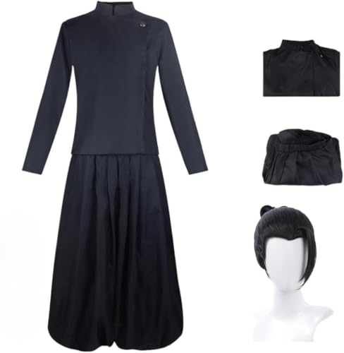 BELEB Anime Cosplay Kostüm Uniform Outfit Halloween Party Kostüm mit Perücke (BLACK+WIG,XXL) von BELEB