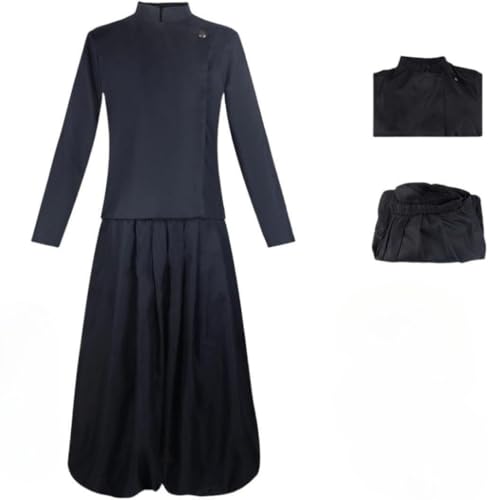 BELEB Anime Cosplay Kostüm Uniform Outfit Halloween Party Kostüm mit Perücke (BLACK,XL) von BELEB