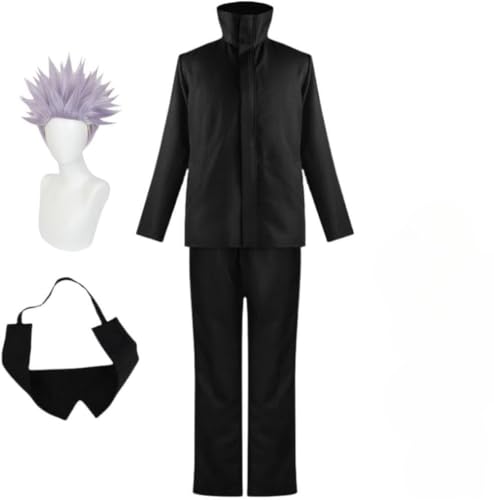 BELEB Anime Cosplay Kostüm Uniform Schwarz Outfit Halloween Party Kostüm mit Perücke (with Wig,XXL) von BELEB