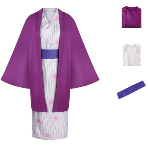 BELEB Anime Kanroji Mitsuri Cosplay Kostüm Kimono Outfit Halloween Party Uniform Anzug (Kanroji Mitsuri,XL) von BELEB