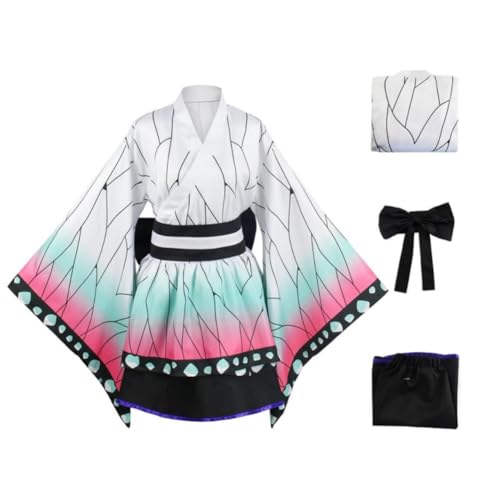 BELEB Anime Kochou Shinobu Halloween Cosplay Kostüm Party Outfit Kimono Kleid (Kochou Shinobu,M) von BELEB