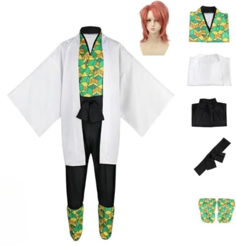 BELEB Anime Sabito Cosplay Outfit Halloween Party Kimono Uniform Komplettset mit Perücke (Sabito,XXL) von BELEB