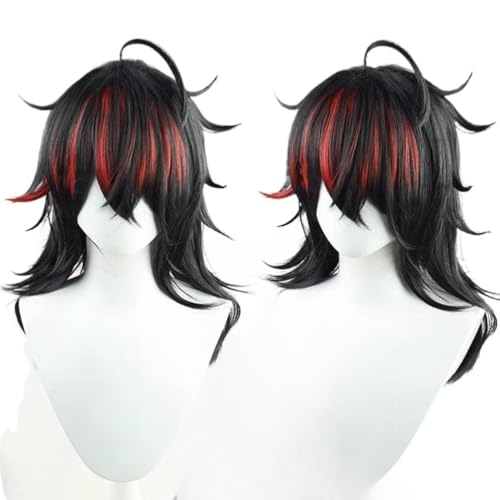 Hololive Vox Akuma Cosplay Perücke, Schwarz Gemischt Rot Hitzebeständig Synthetisches Haar Für Halloween Kostüm Karneval von BELEB