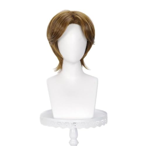 Kyouichirou Kazamatsuri Cosplay Perücke Tawny Mid Cut Kurze Haare Top Zubehör Unisex für Party Halloween Weihnachten von BELEB