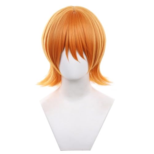 Pre-Timeskip Katze Einbrecher Cosplay Perücke Kurz Orange Haar Zubehör Unisex für Party Halloween Weihnachten von BELEB