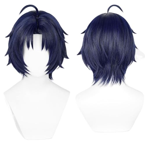 Probeauty Asaba Harumasa Cosplay Perücke Kurz Blau Anime Perücken mit Pony für Halloween Party Kostüm von BELEB