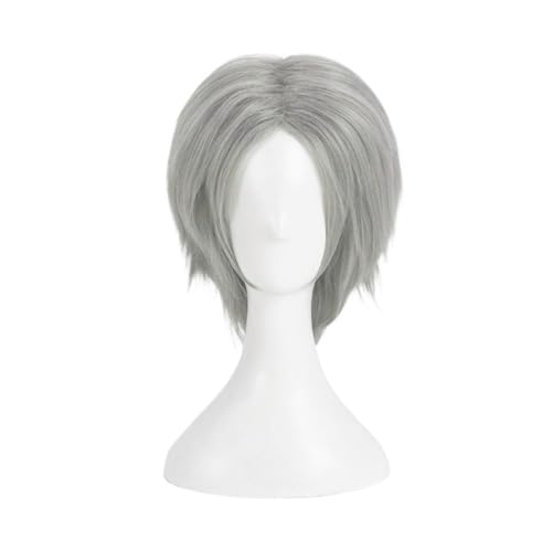 Spiel Devil May Cry 5 Dante Cosplay Perücke, silbergraues kurzes Haar, Rollenspiel Halloween Requisiten Zubehör von BELEB