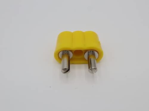 BELI-BECO 61/15 Doppelstecker - Miniatur-Bananenstecker mit 8mm Stiftabstand und Stift-Ø: 2,6mm - 3 Stück (Gelb) von BELI-BECO