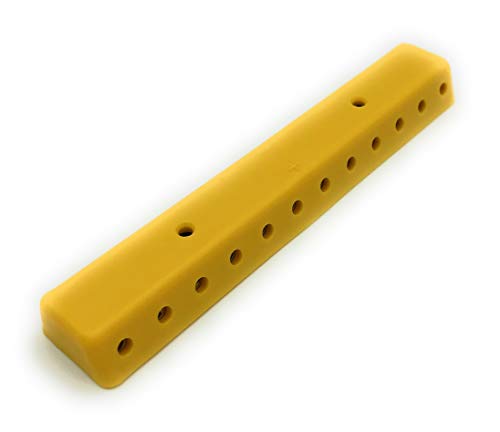 BELI-BECO 64/12 Verteilerplatte für Querlochstecker - Miniatur-Bananenstecker mit Stift-Ø: 2,6mm, 24 Anschlüsse, 100 x 20 mm (Gelb) von BELI-BECO