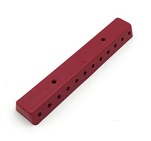 BELI-BECO 64/12 Verteilerplatte für Querlochstecker - Miniatur-Bananenstecker mit Stift-Ø: 2,6mm, 24 Anschlüsse, 100 x 20 mm (Rot) von BELI-BECO