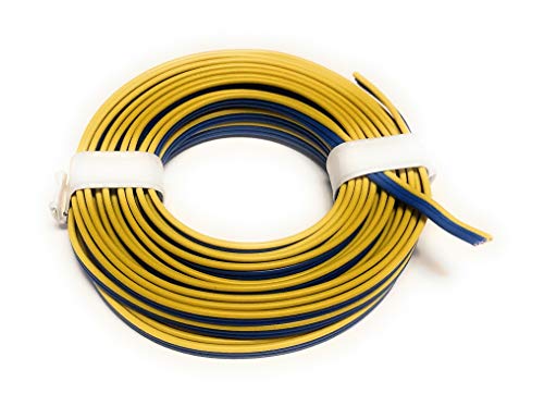 BELI-BECO L318/5 Kabel - Kupferlitze 3 x 0,14 mm² (1x18x0,10 mm) - Drillingsleitung - 5 m Ring (Märklin-Farben: Blau-Blau-Gelb) von BELI-BECO