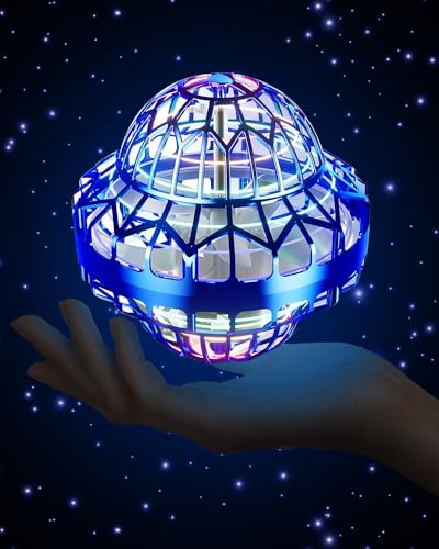 BELLALICHT Fliegender Ball, Flying Ball mit Led-Beleuchtung, Orbi Ball Drohne Flying Orb Ball Hover Toy Geschenke für Jungen Mädchen 6-12 Jahre Flying Orb Ball Spielzeug (Blau) von BELLALICHT