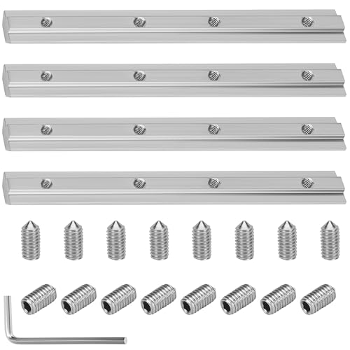 Belle Vous 4er Set Serie 2020 Streckenverbinder - Mit Schrauben - Aluprofil - T Nut Schiene - Steckverbinder mit Extrusionsprofil - Kompatibel mit Flacher Plattenhalterung von BELLE VOUS