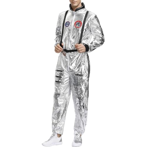 BELLIDONNA 2024 Trend Karnevalskostüme Damen Astronaut Kostüm Erwachsene Overall Astronaut Cosplay Kostüm Raumleute Kostüm Faschingskostüme Männer (Faschingskostüme Männer, XXL) von BELLIDONNA