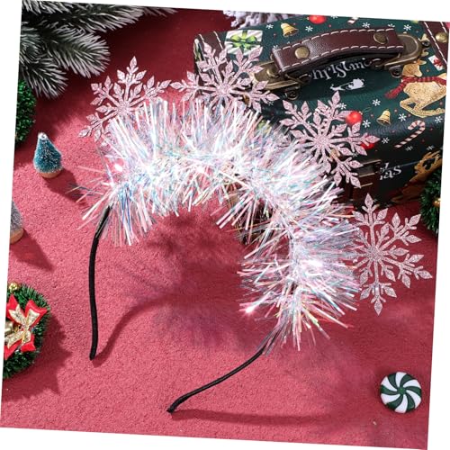 BELLIFFY 2 Stk. Schneeflocken Stirnband Weihnachts Kopfschmuck aus Filz Glitzerndes Langlebiges Haaraccessoire für Erwachsene Komfortabler Haarreif für Weihnachtsfeiern und Festtage von BELLIFFY