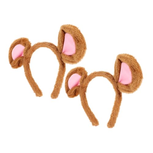 BELLIFFY 2 Stück Plüsch Mausohren Haarreif Weicher Leichter Stirnband für Damen Karneval Halloween Cosplay Party Tierkostüm Accessoire von BELLIFFY