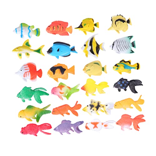 BELLIFFY 24-teiliges Mini-fischspielzeug Kunststoff-Modell Von Meeresorganismen Lernspielzeug Für Vorschulkinder Rollenspiel-Set von BELLIFFY