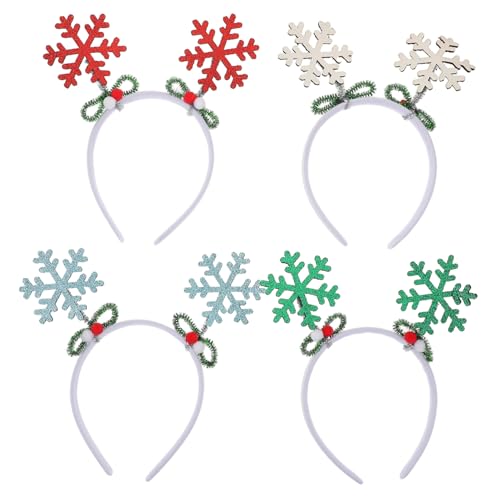 BELLIFFY 4 Stück Glitzernde Schneeflocken Haarbänder für Damen Weicher Flexibler Sitz Festlicher Weihnachtsschmuck für Winterpartys Geeignet für Familienfeiern und Geschenkideen BELLIFFY 4 Stück Glitzernde Schneeflocken Haarbänder für Damen Weicher Flexibler Sitz Festlicher Weihnachtsschmuck für Winterpartys Geeignet für Familienfeiern und Geschenkideen von BELLIFFY