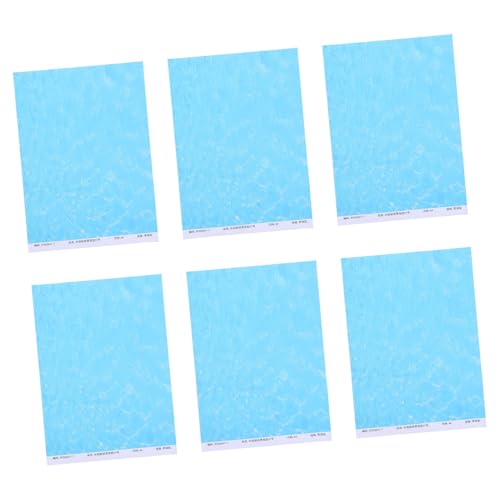 BELLIFFY 6 Stück Wasserwellen Aufkleber Wassereffekt Papier für Micro Landschaft Modelle Selbstklebend Nahtlos Lichtecht für Aquarium Hintergrund Sandtisch Miniaturfluss Outdoor von BELLIFFY
