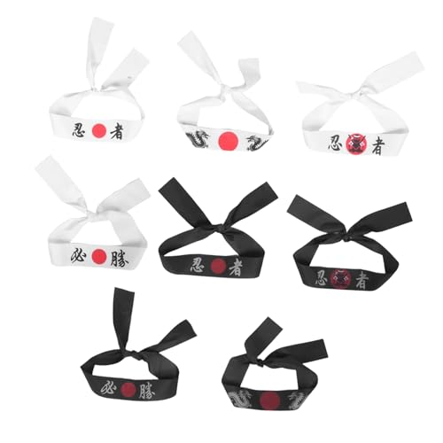 BELLIFFY 8 Stück Stirnbänder Im Japanischen Stil Dekoration Party Stirnbänder Japanisches Koch Stirnband Karate Japanisches Stirnband Ninja Zubehör Für Samurai von BELLIFFY