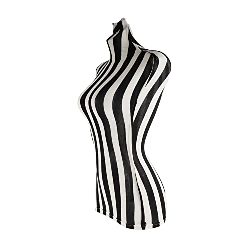 BELLIFFY Damen Schaufensterpuppen Bezug Oberkörper Abdeckung Aus Schwarzem Und Weißem Gestreiften Baumwollstoff Für Schneiderpuppen Und Modelldarstellungen BELLIFFY Damen Schaufensterpuppen Bezug Oberkörper Abdeckung Aus Schwarzem Und Weißem Gestreiften Baumwollstoff Für Schneiderpuppen Und Modelldarstellungen von BELLIFFY
