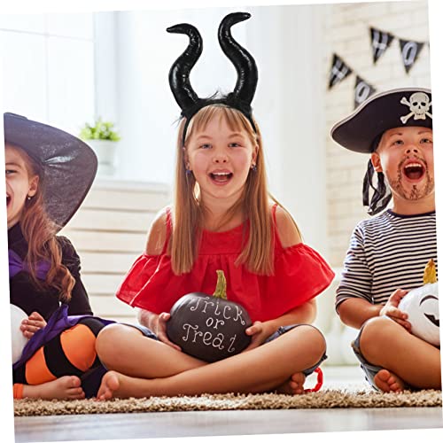 BELLIFFY Halloween Teufelshörner Stirnband Oxhorn Haarreif Cosplay Party Zubehör Unisex Schwarz Komfortabel Langlebig für Kostüm Fasching Bühne Alltag von BELLIFFY