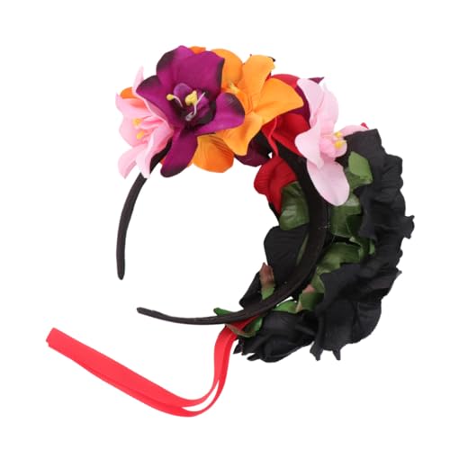 BELLIFFY Orchideen Stirnband Tag Festival Rosa Tiara Krone Stirnband Hochzeitskranz Haarbänder Für Frauen Braut Haar Accessoires Für Frauen Girlande von BELLIFFY