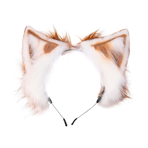 BELLIFFY Plüsch Katzenohren Stirnband Weiches Bequemes Cosplay Kopfschmuck für Mädchen Flauschiges Tierohren Accessoire für Faschingskostüm Karneval Themenparty und Maskerade von BELLIFFY