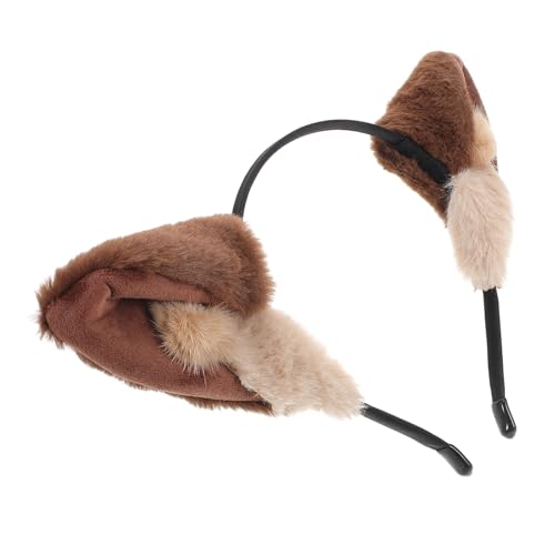 BELLIFFY Plüsch Wolf Ohr Haarband Weiches Stirnband Für Damen Cosplay Karneval Party Tierkostüm Accessoire Komfortabel Und Vielseitig In Dunkelbraun von BELLIFFY