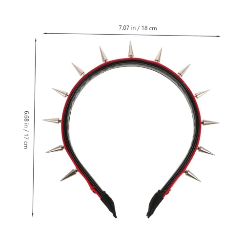 BELLIFFY Punk Stirnband mit Stacheln Damen Halloween Kopfschmuck Leicht und Bequem Vielseitig für Partys und Festivals Robustes Goth Accessoire in Rot von BELLIFFY