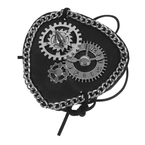 BELLIFFY Steampunk Augenklappe aus PU mit Retro zahnraddesign Einzelnes Augenbedeckung Ornament für Erwachsene Cosplay und Piraten party Halloween Maske Robust und Bequem von BELLIFFY